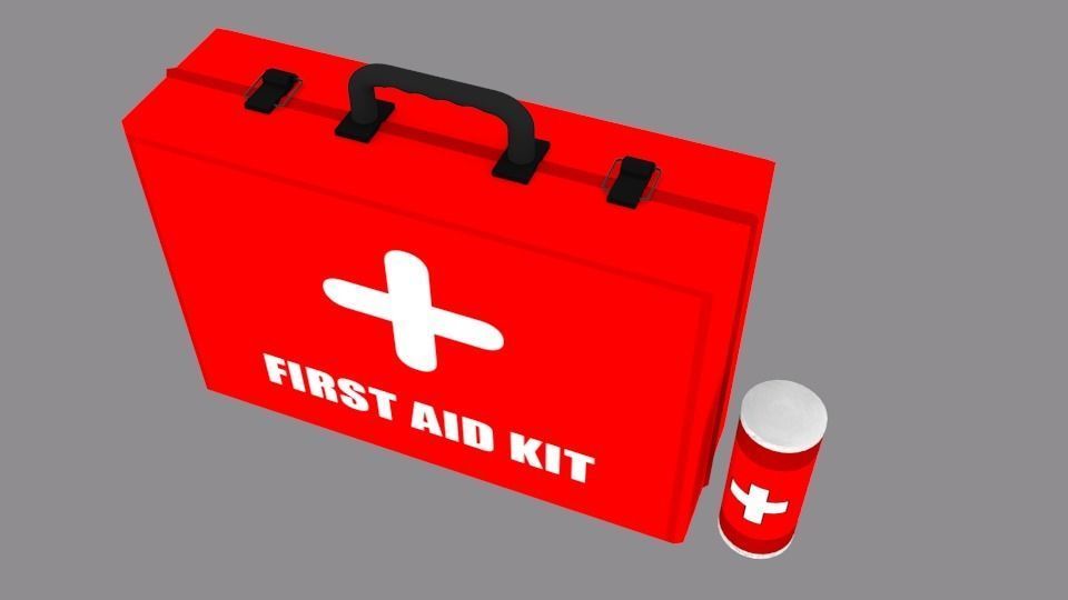 First Aid Kit and Bandage Low-poly 3D model_3
