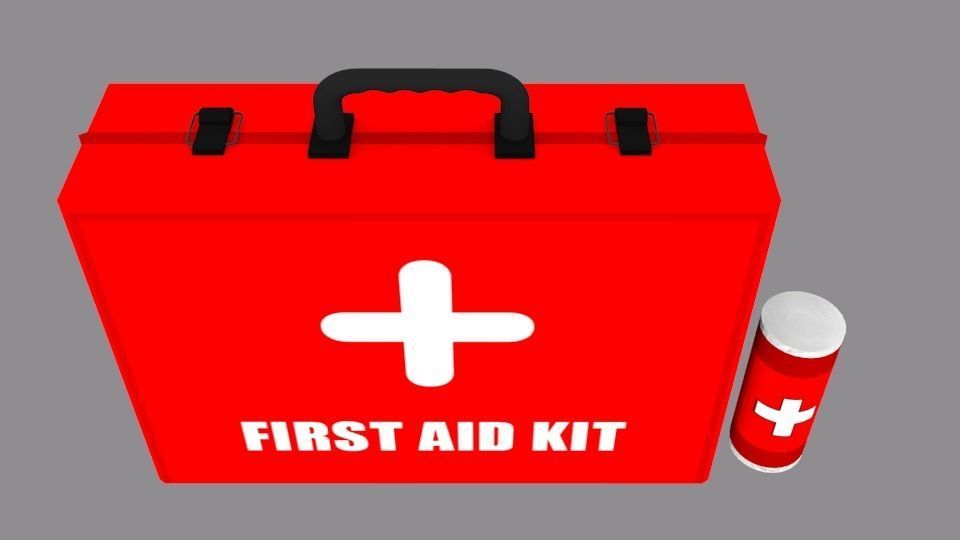 First Aid Kit and Bandage Low-poly 3D model_4