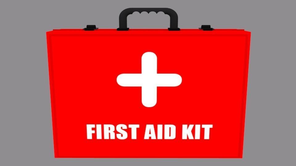 First Aid Kit and Bandage Low-poly 3D model_6