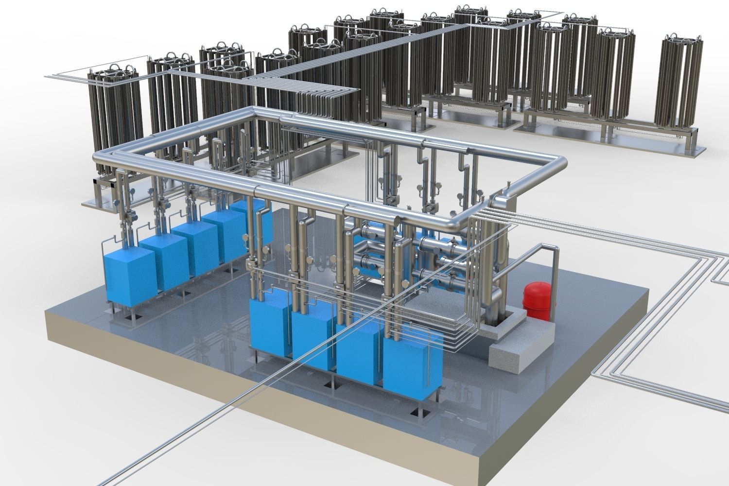 Industrial boiler room