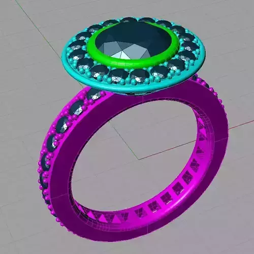 Diamond Emerald Engagement ring Solitaire Anello solitario ca06