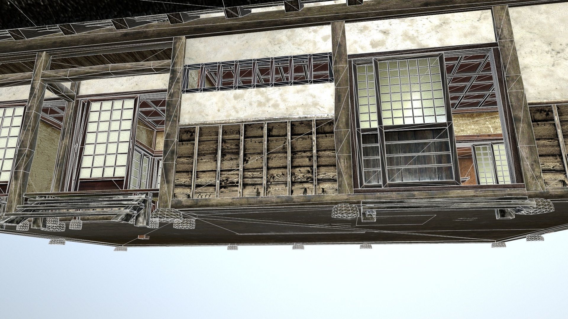 Traditional japanese house Low-poly 3D model_16