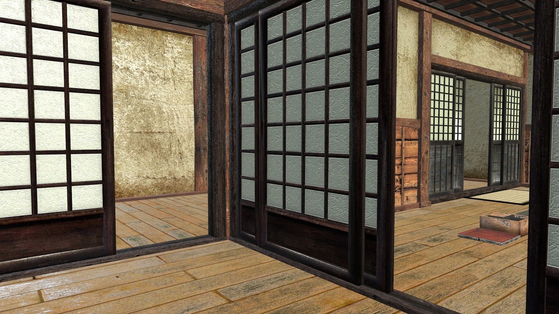 Traditional japanese house Low-poly 3D model_11