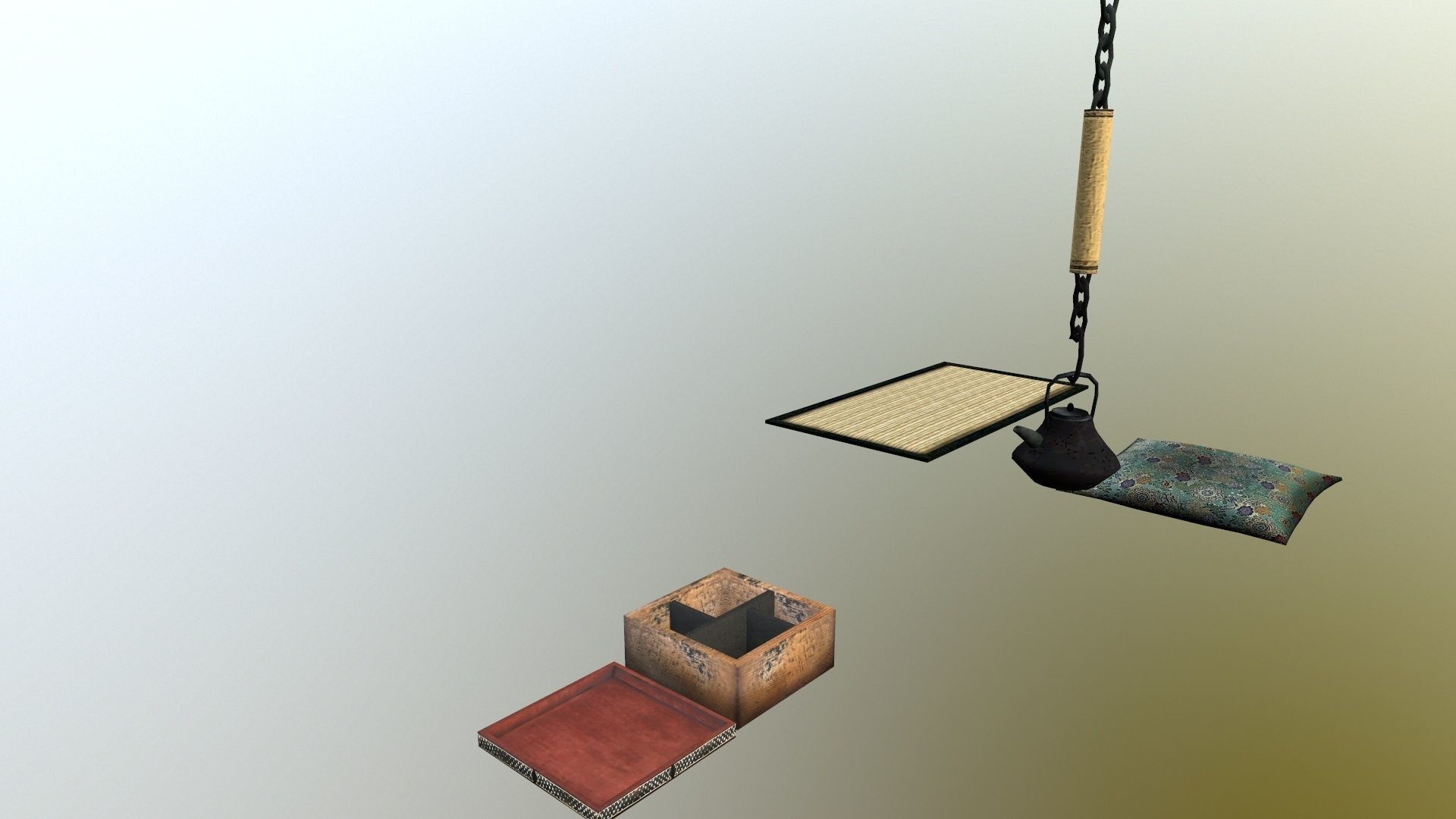 Traditional japanese house Low-poly 3D model_20