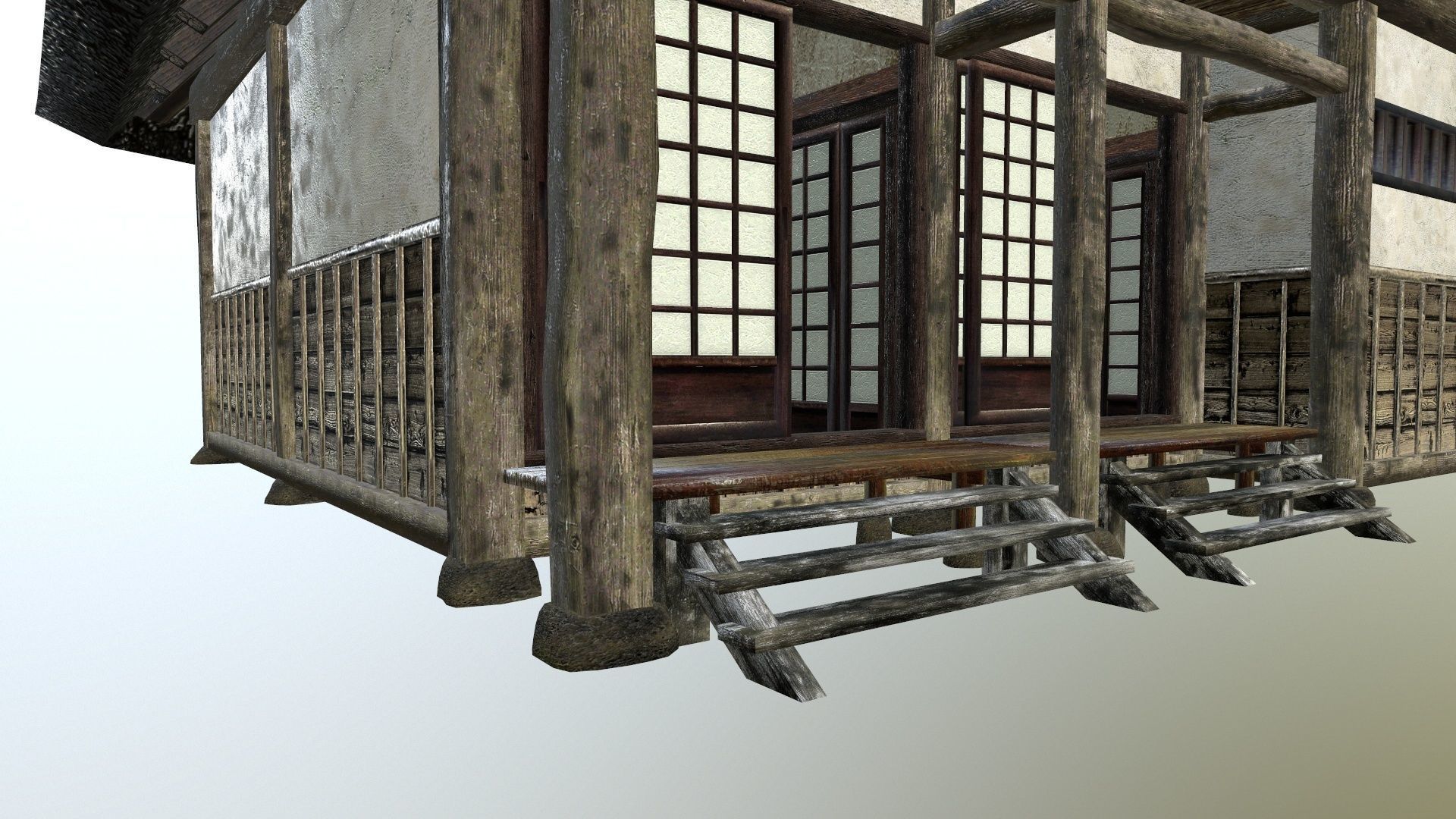Traditional japanese house Low-poly 3D model_8