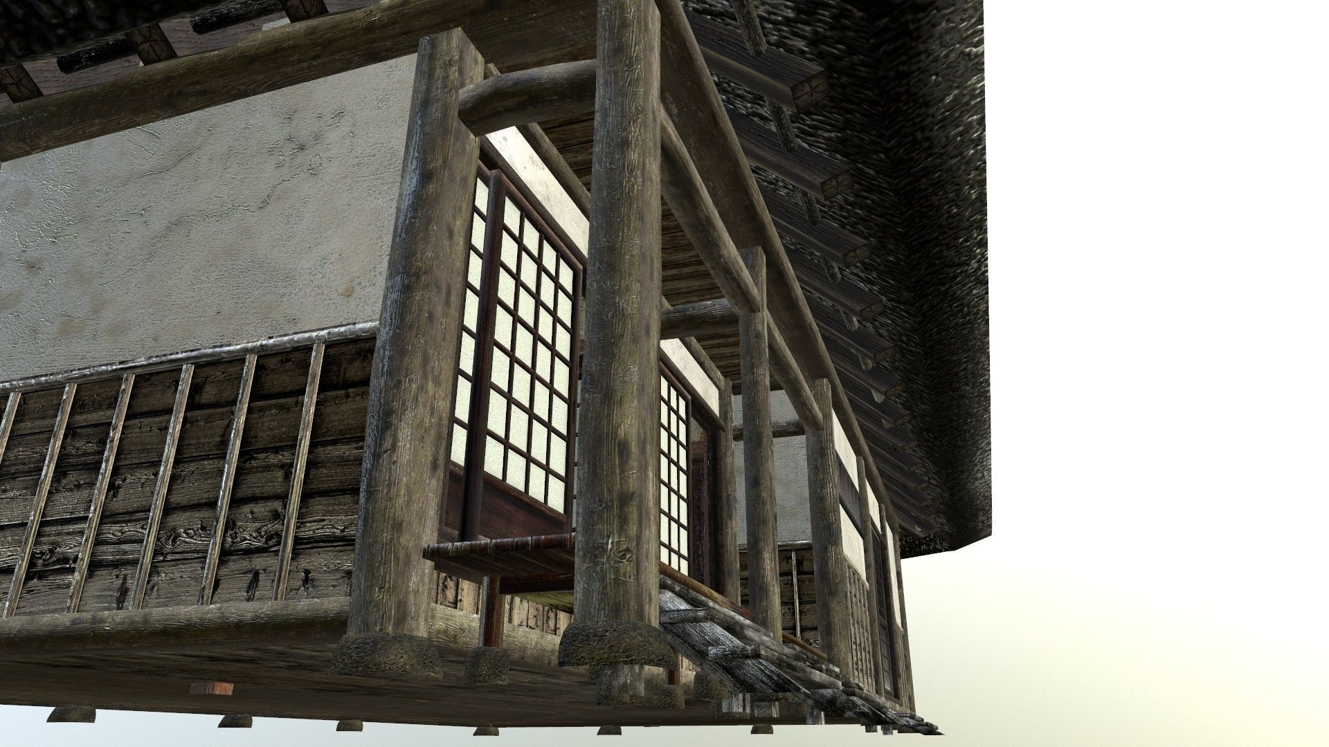 Traditional japanese house Low-poly 3D model_4