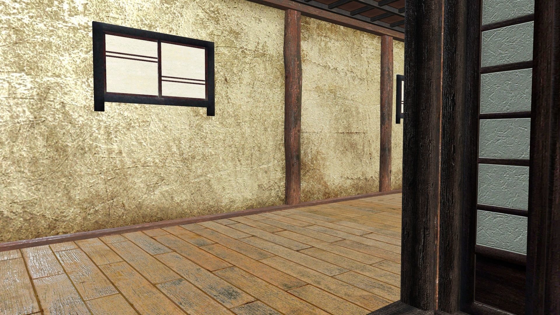 Traditional japanese house Low-poly 3D model_10