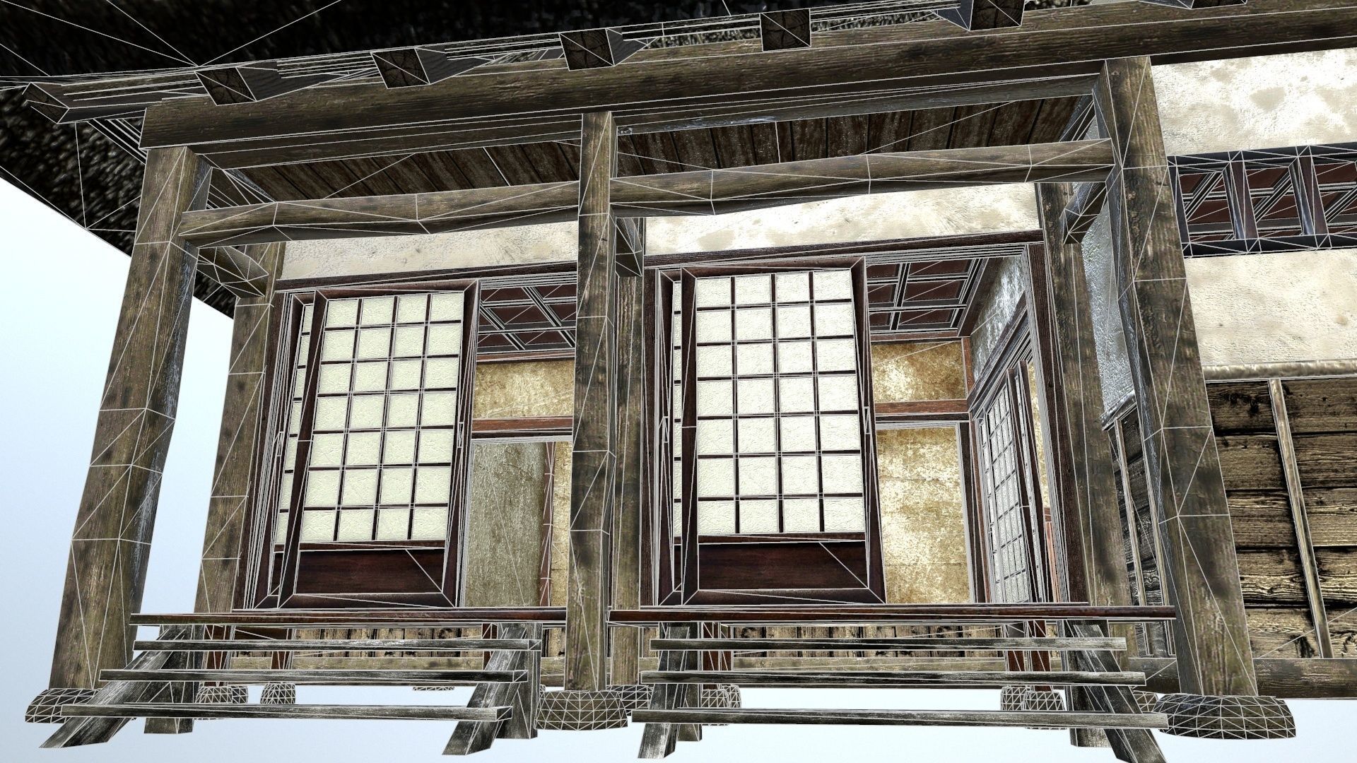 Traditional japanese house Low-poly 3D model_17