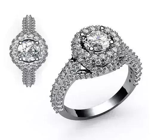 Diamond Round Engagement ring Solitaire Anello smeraldo ca07