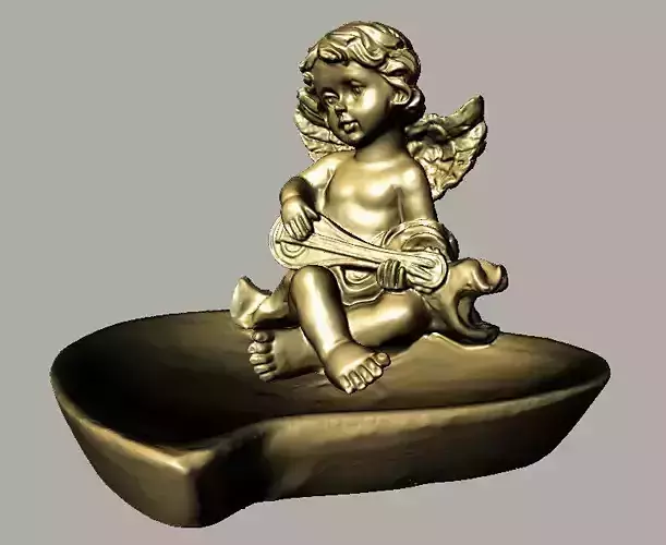 Angel figurine with ancient guitar