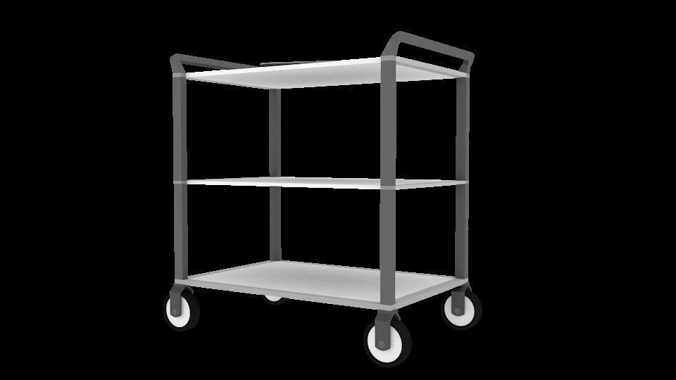 Surgical Cart with tray of minimal Tools Low-poly 3D model_3