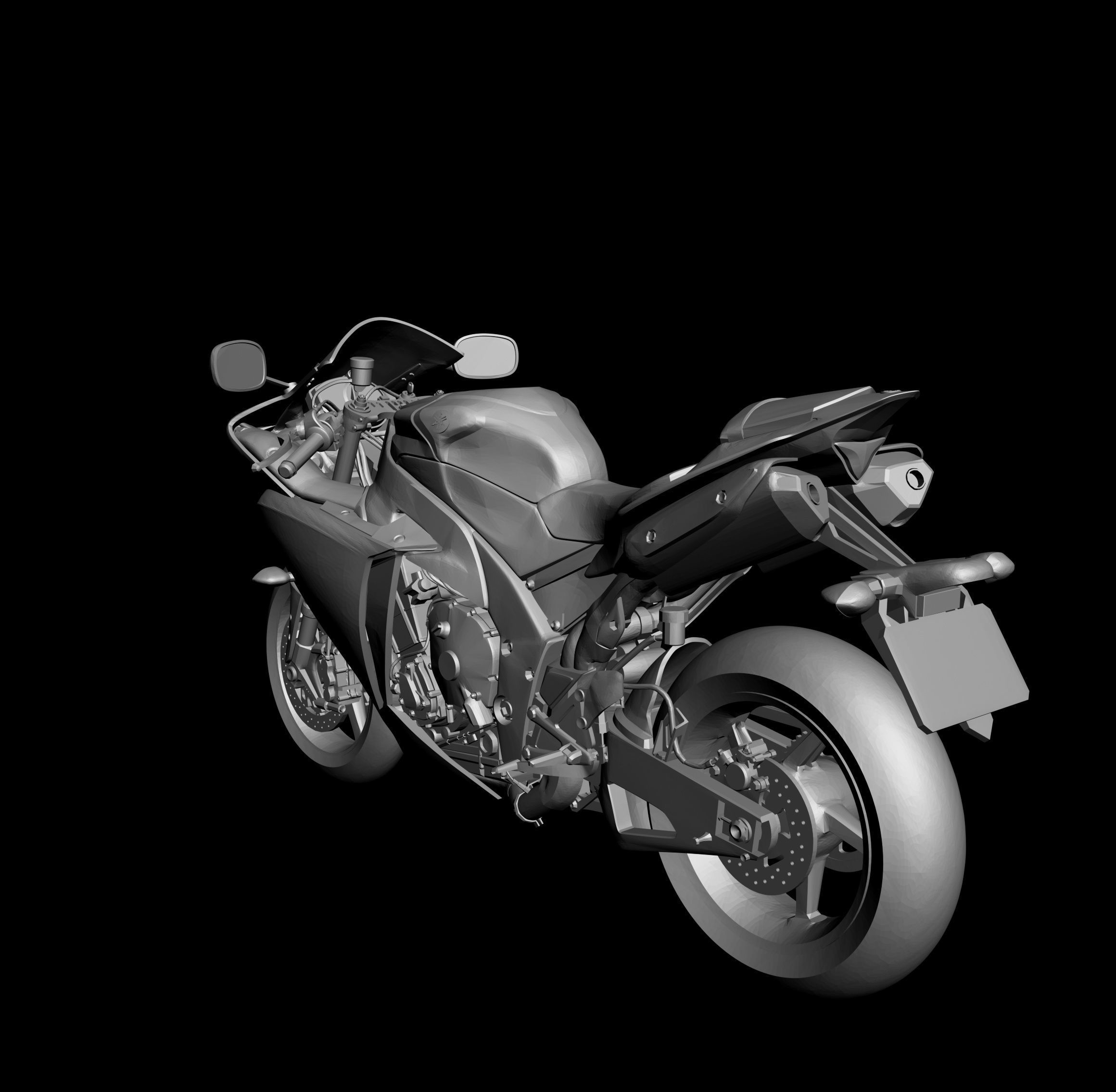 3D Model Yamaha YZF-R1 1000  Ready for Print 3D print model_11