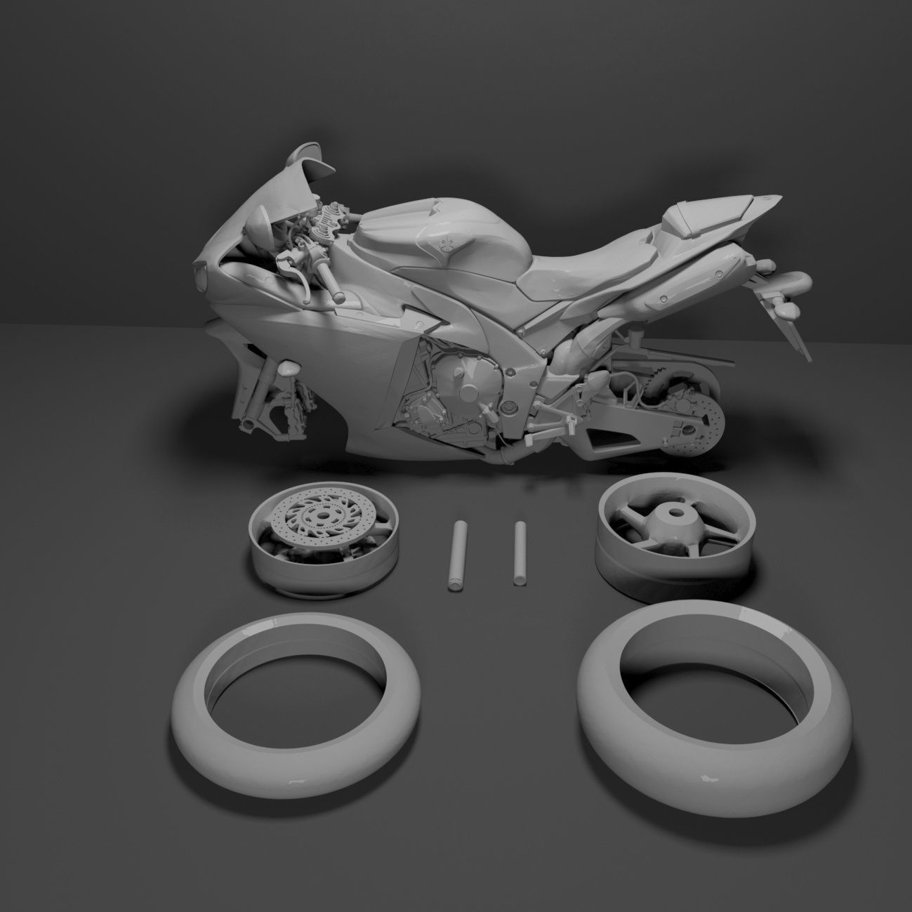 3D Model Yamaha YZF-R1 1000  Ready for Print 3D print model_8