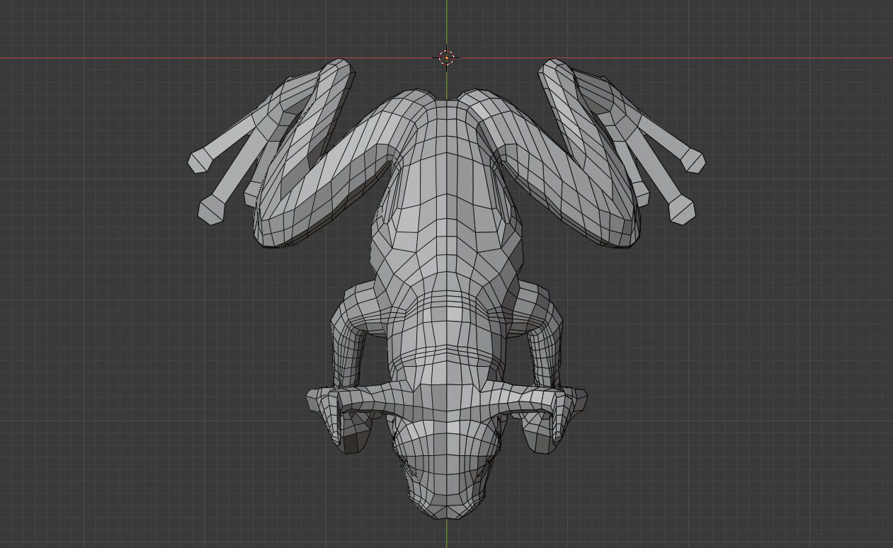 Bullfrog creature with horns Low-poly 3D model_10