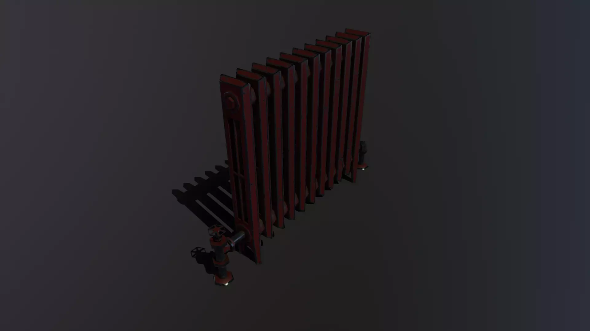 Radiator Low-poly 3D model_0