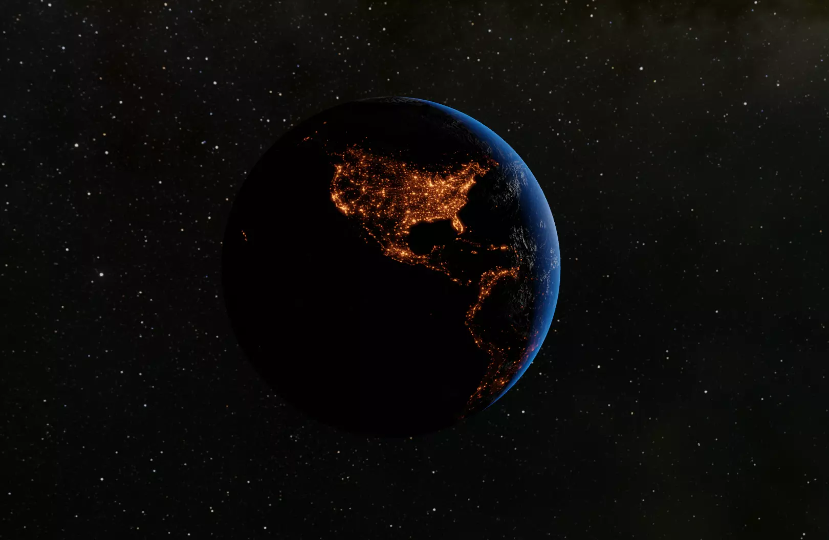 Earth 3D Model at night Free low-poly 3D model