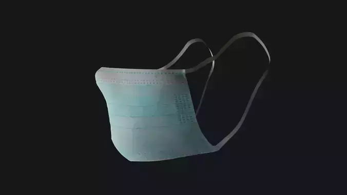 Medical Mask with scanned material Low-poly 3D model