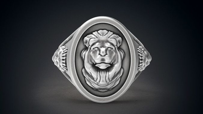 Lion head man ring 3D print model