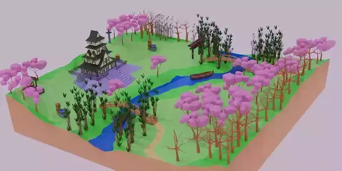 Low Poly Chinese House