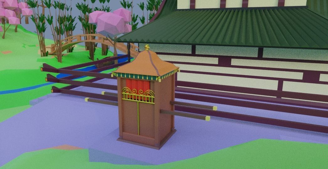 Low Poly Chinese House Low-poly 3D model_13
