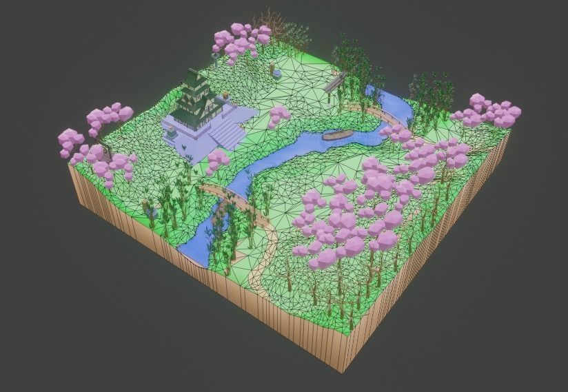 Low Poly Chinese House Low-poly 3D model_6