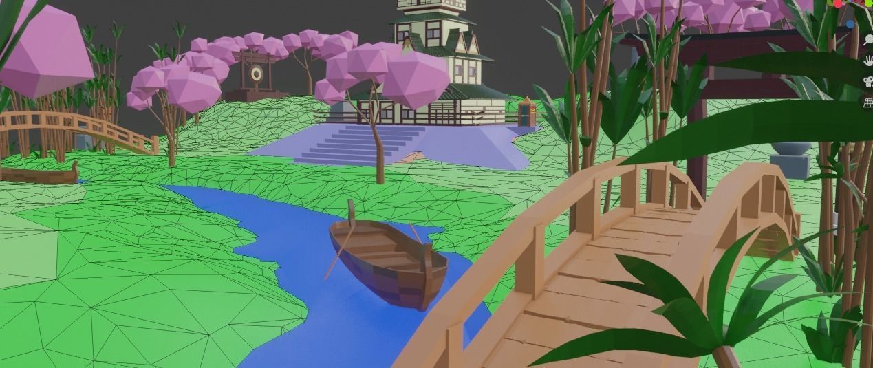 Low Poly Chinese House Low-poly 3D model_12