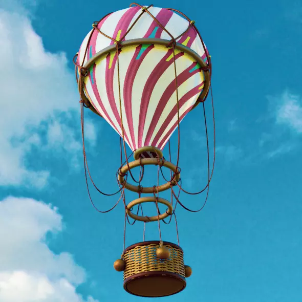 AIR BALLOON Low-poly 3D model_0