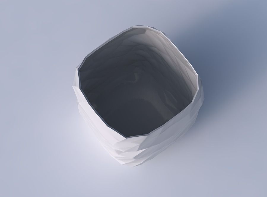 Vase quadratic stumpy with low-polygon 3D print model_2