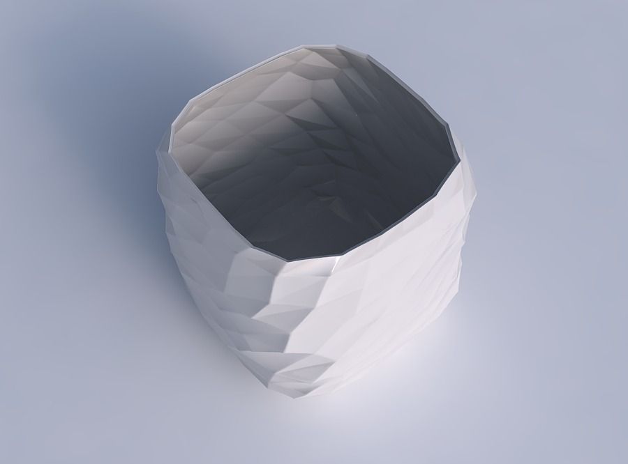 Vase quadratic stumpy with low-polygon 3D print model_1
