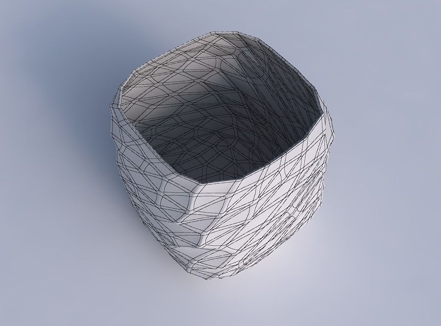 Vase quadratic stumpy with low-polygon 3D print model_6
