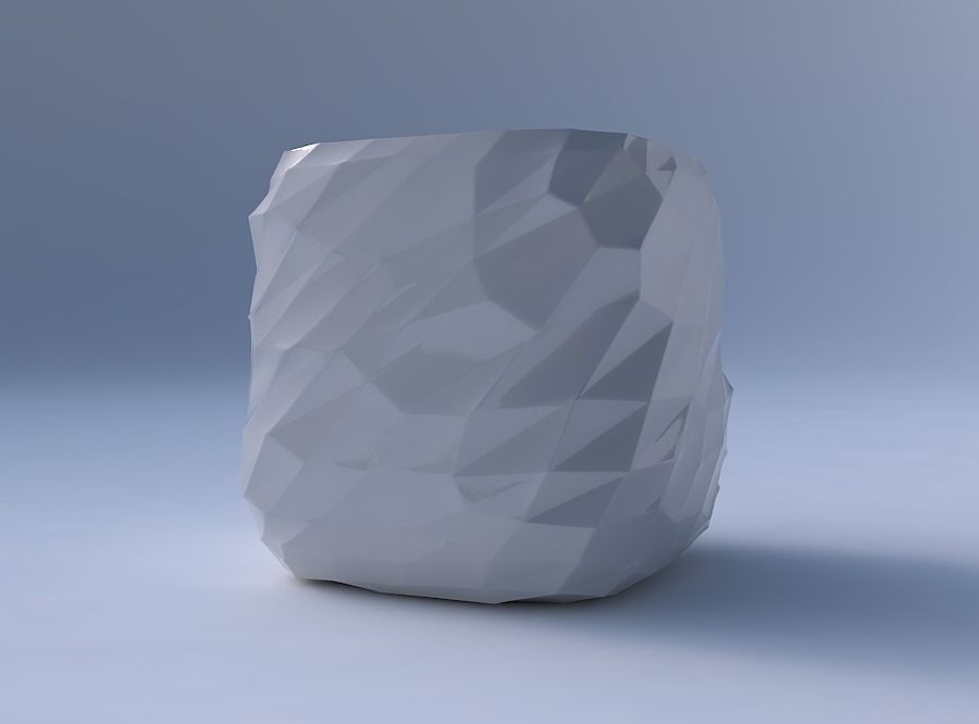 Vase quadratic stumpy with low-polygon 3D print model_4