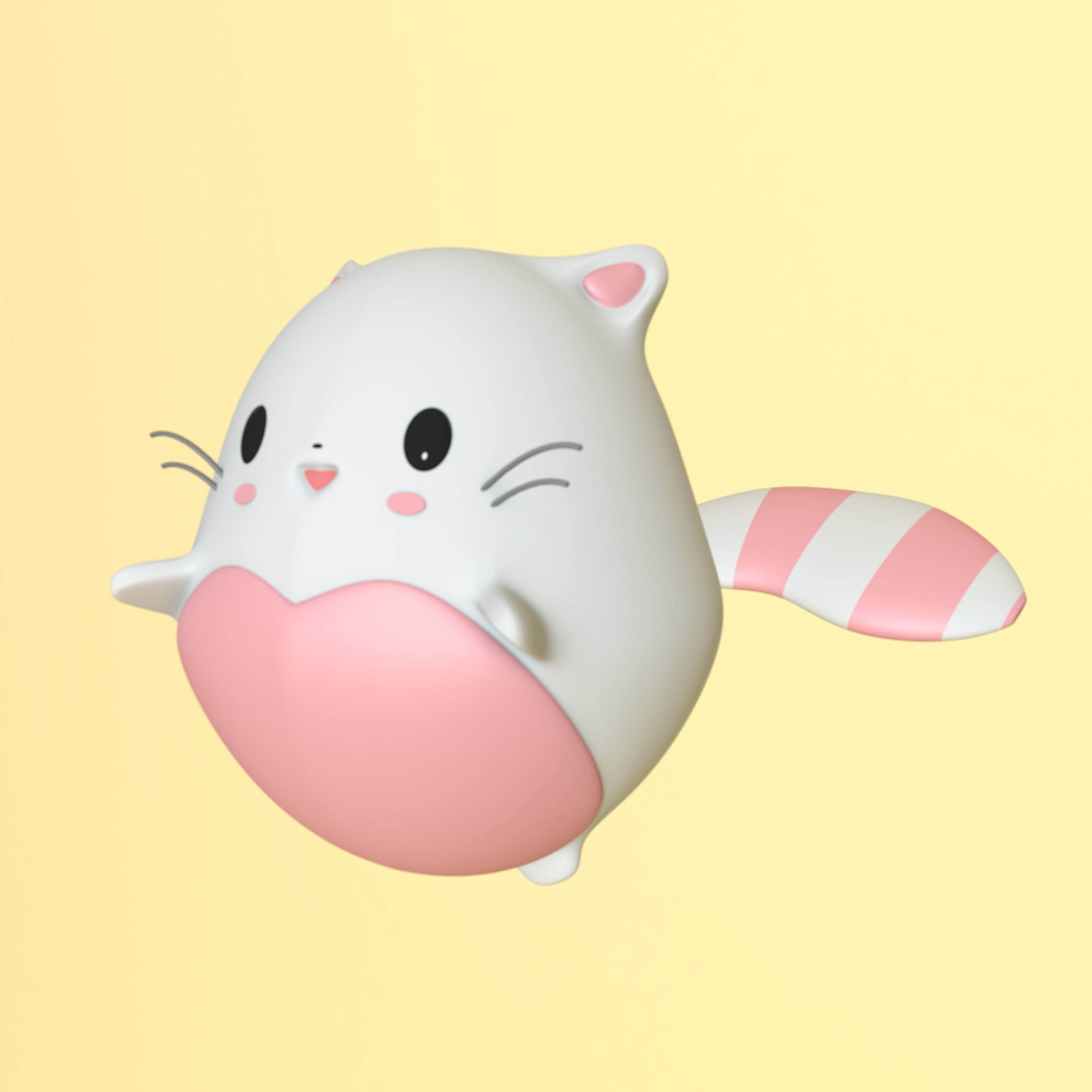 Catto kawaii cat 3D model_1