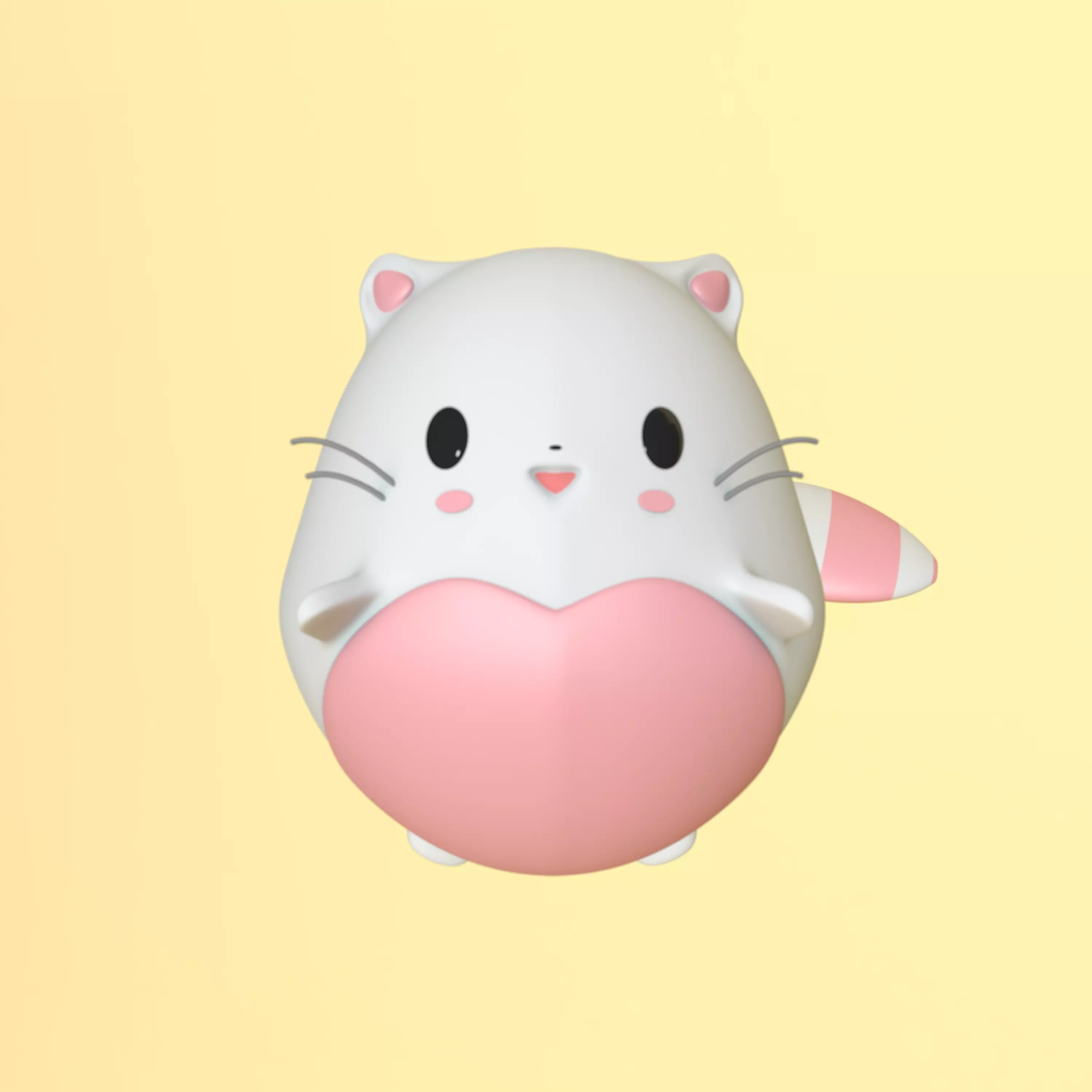 Catto kawaii cat 3D model_0
