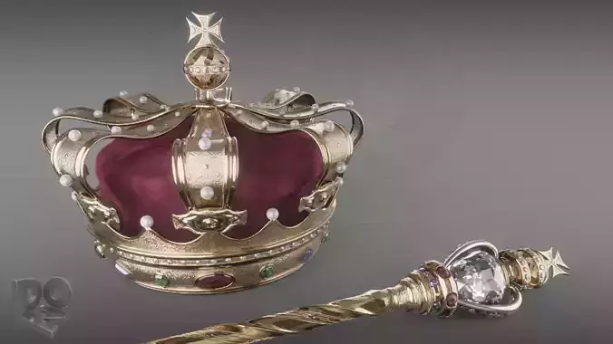 Crown and sceptre