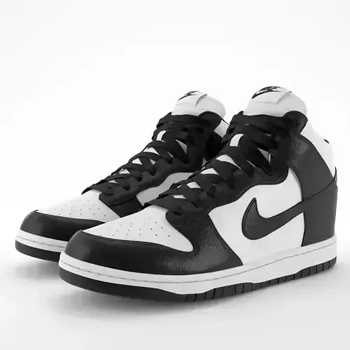 Nike Dunk High Black PBR Low-poly 3D model