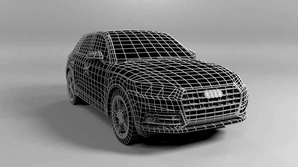AUDI Q5 2018 LOWPOLY Low-poly 3D model_1
