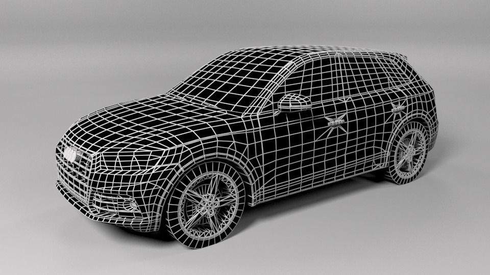AUDI Q5 2018 LOWPOLY Low-poly 3D model_5