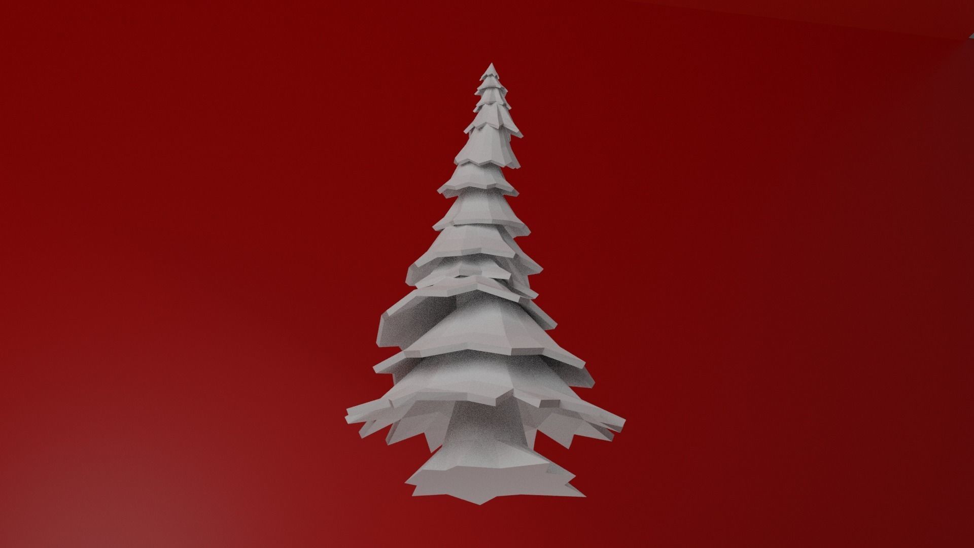 Simple Blank LowPoly Pine Tree 3D model_5