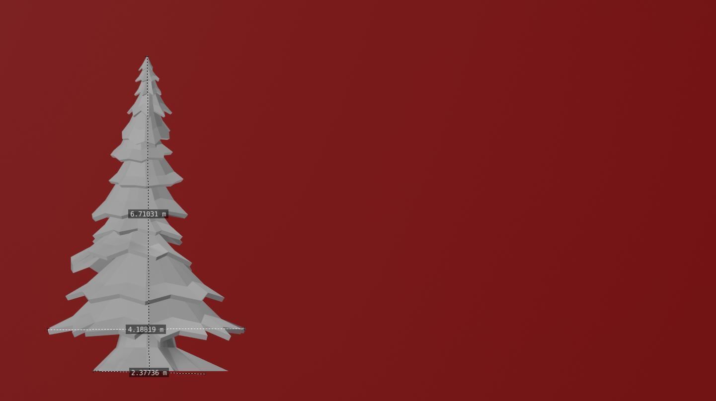 Simple Blank LowPoly Pine Tree 3D model_8
