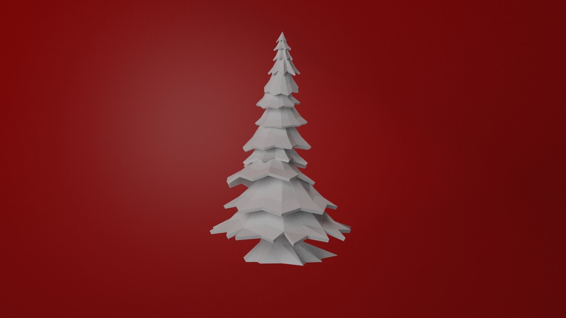Simple Blank LowPoly Pine Tree 3D model_7
