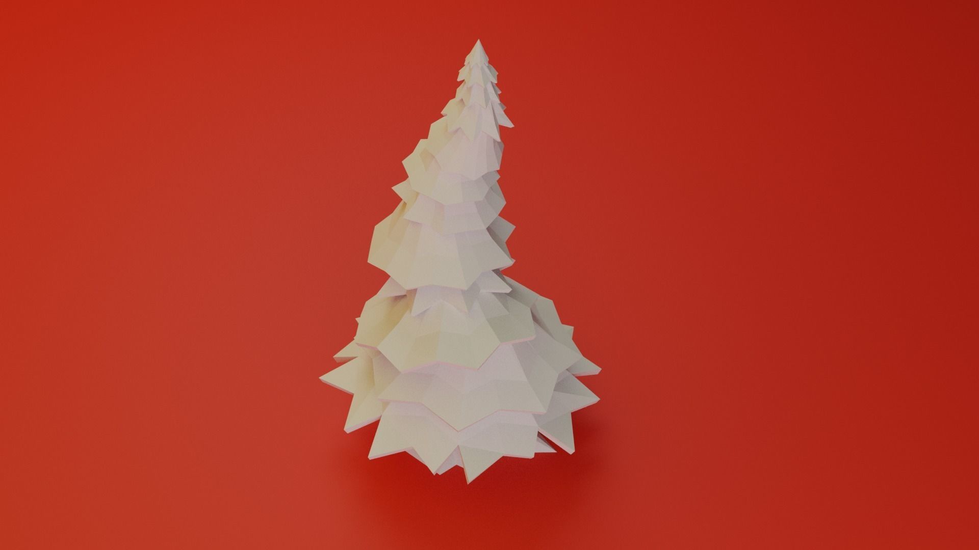 Simple Blank LowPoly Pine Tree 3D model_2