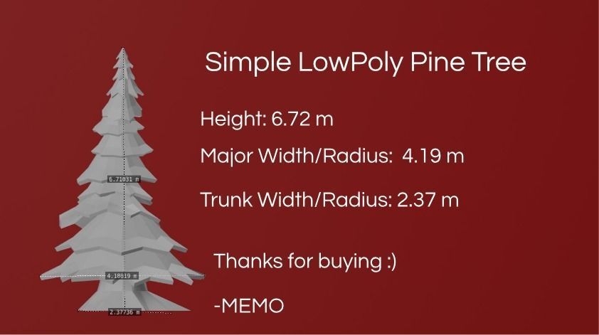 Simple Blank LowPoly Pine Tree 3D model_3