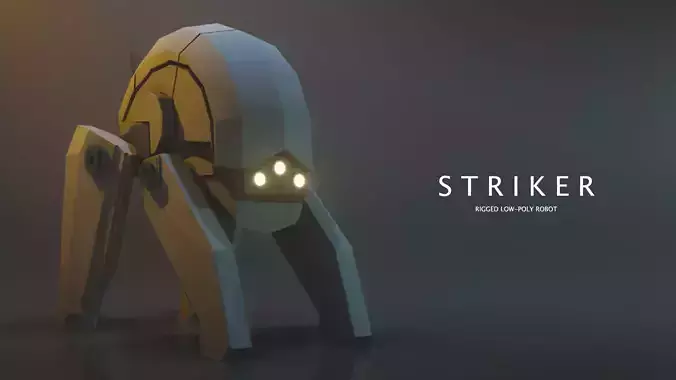 Striker Low-poly Robot rig Free low-poly 3D model