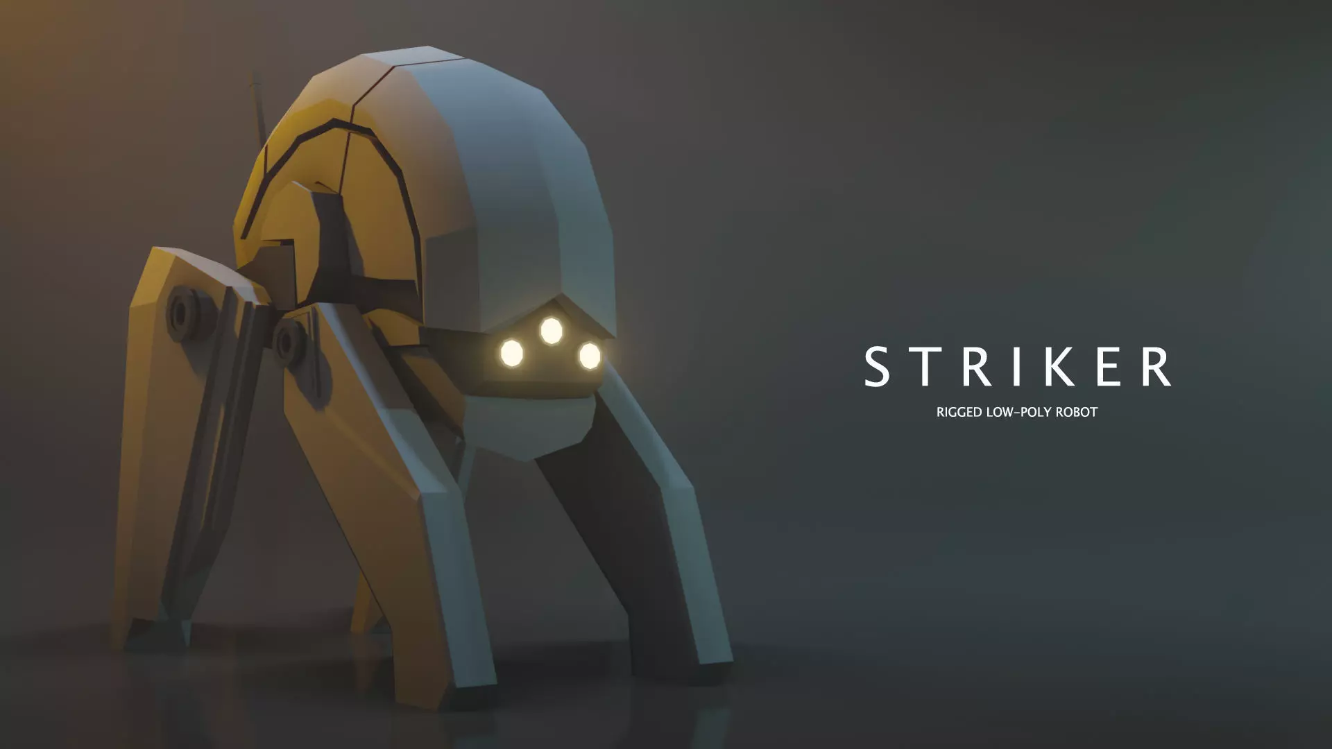 Striker Low-poly Robot rig Free low-poly 3D model
