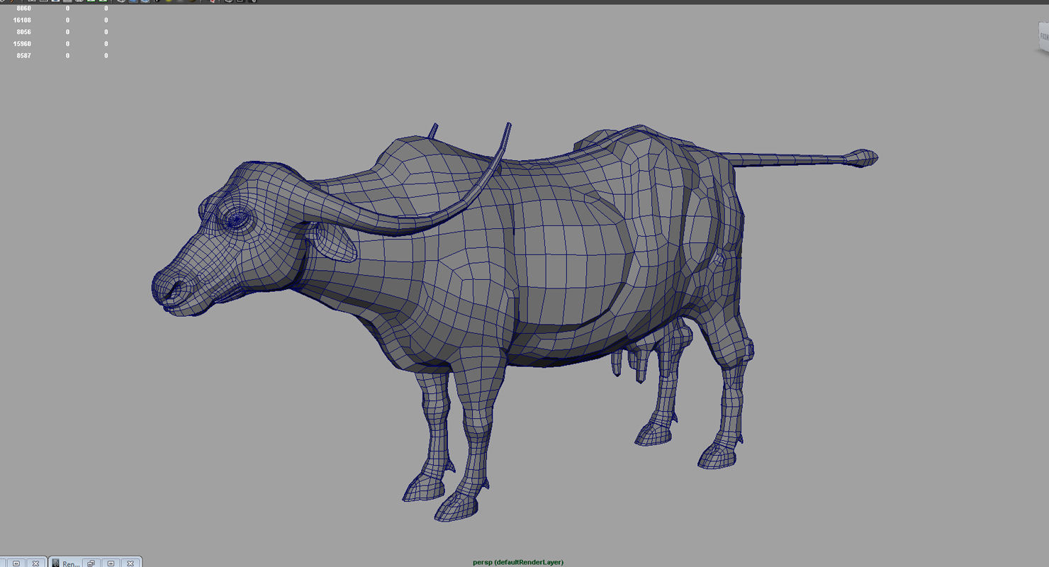 buffalo cow 3d model 3D model_4