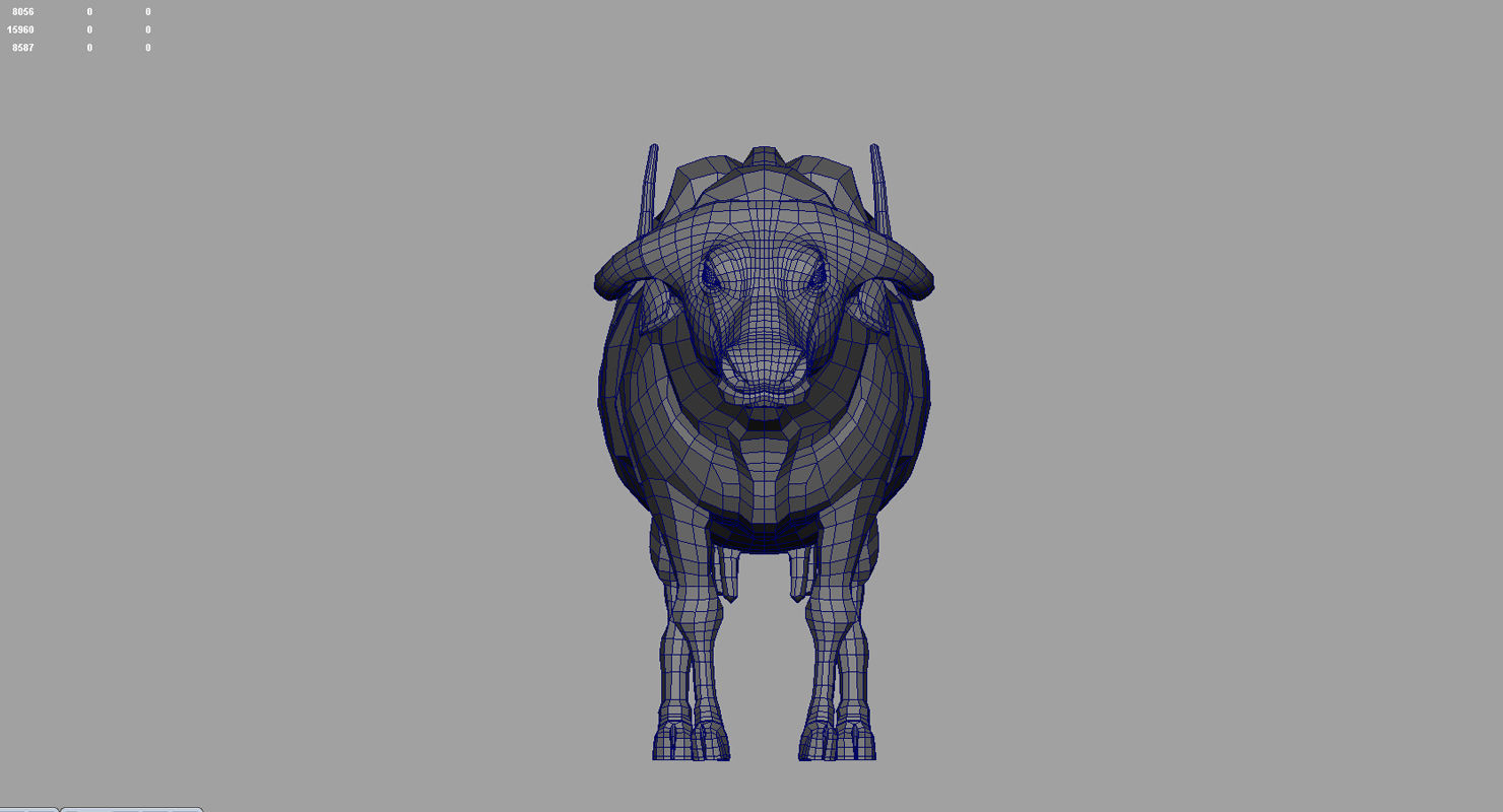 buffalo cow 3d model 3D model_6