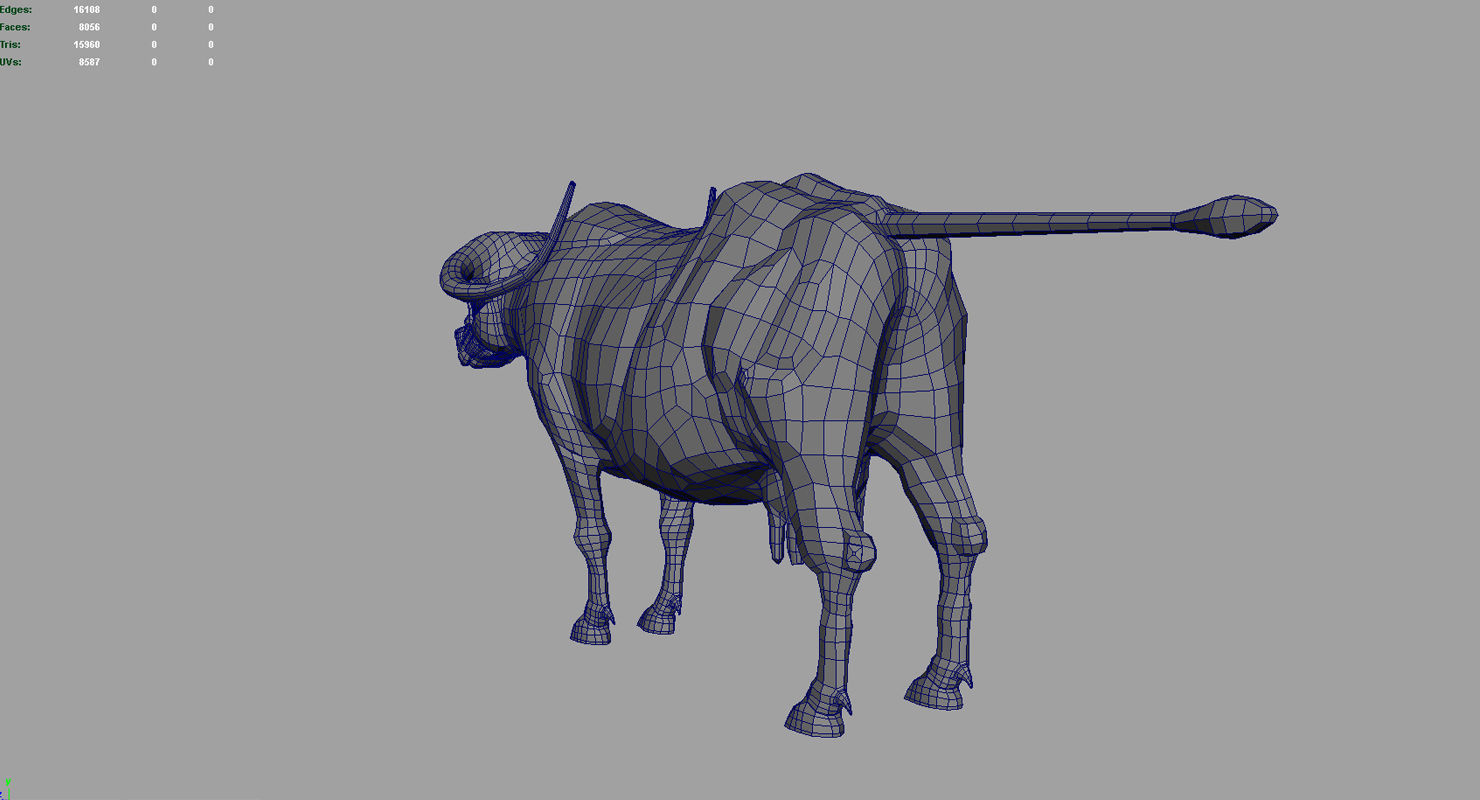buffalo cow 3d model 3D model_7