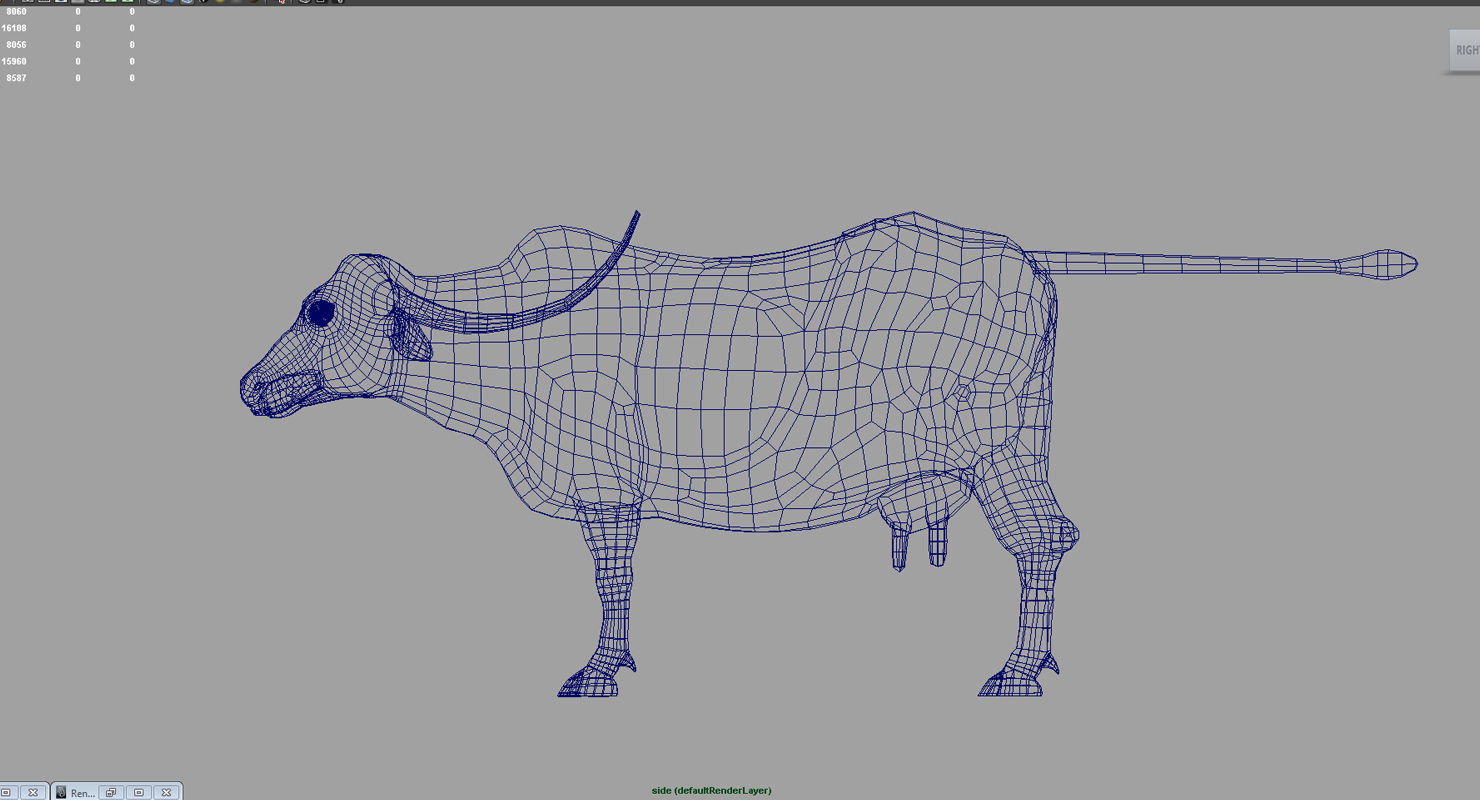 buffalo cow 3d model 3D model_5