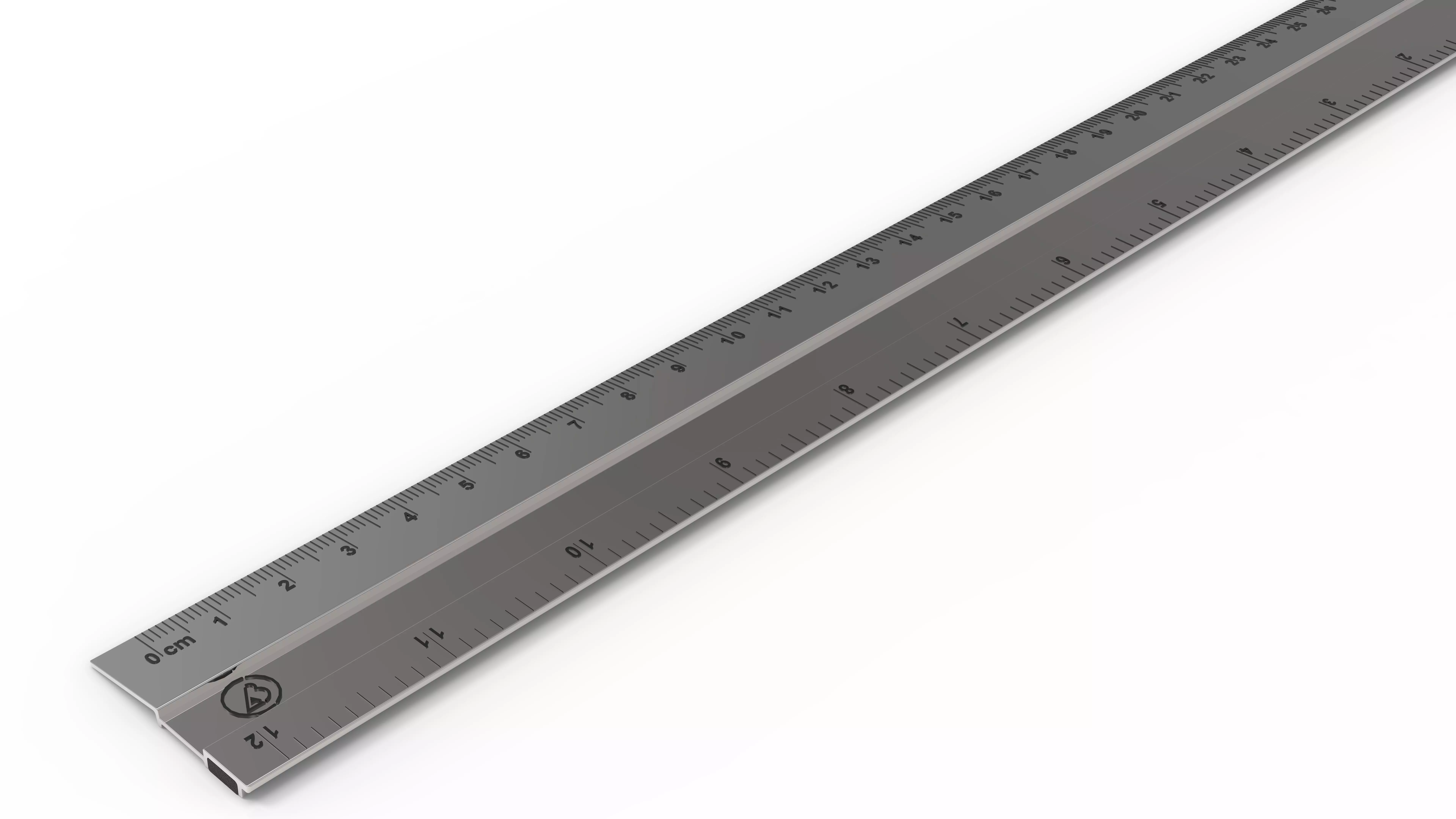 Ruler-1ft-12inches-30cm rulers - silver 3D print model
