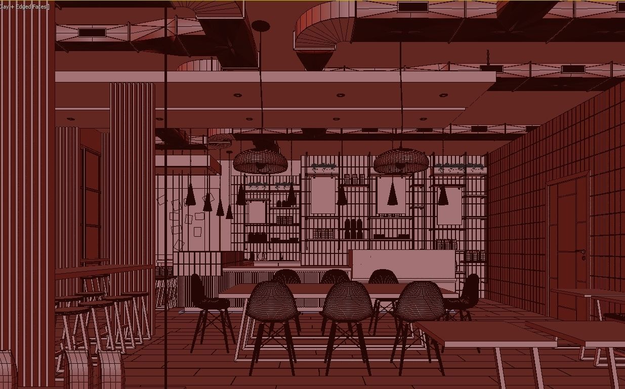 Coffee House Cafe 3D model_16
